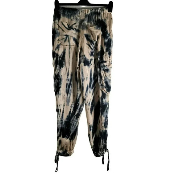 YOUNG FABULOUS & BROKE SIZE L JANELLE ANKLE TIE DYE CARGO POCKETS PANTS Women’s - Picture 6 of 12